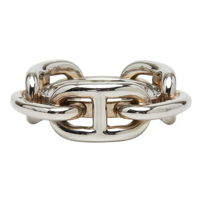 Hermes Chaine D'ancre Scarf Ring Silver Metal