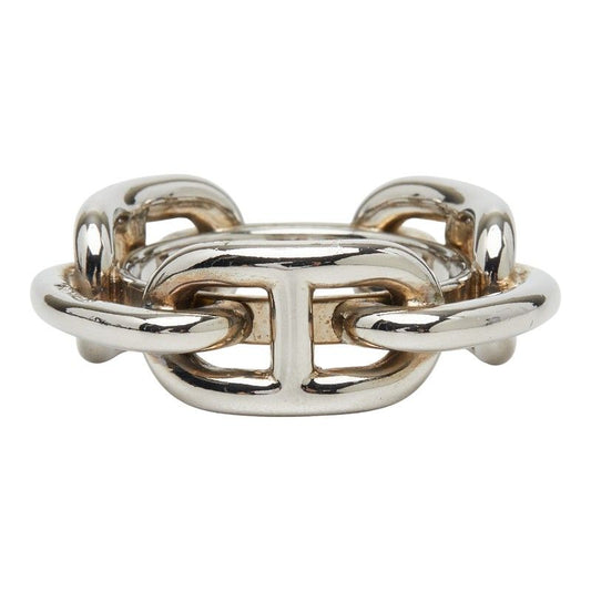 Hermes Chaine D'ancre Scarf Ring Silver Metal