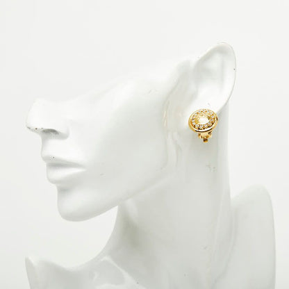 Versace Medusa Line Stone Earrings Gold Plated — view 6