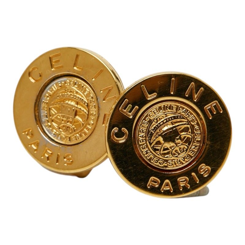 Celine Logo Earrings Gold Plated