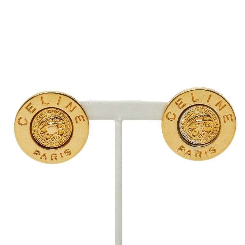Celine Logo Earrings Gold Plated — view 2
