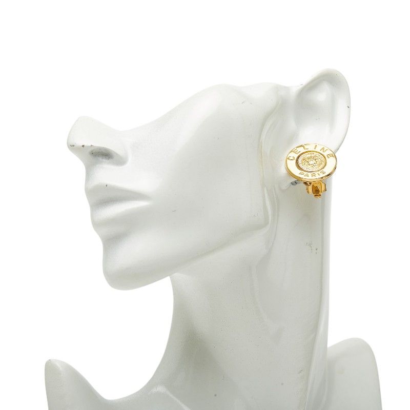 Celine Logo Earrings Gold Plated — view 6
