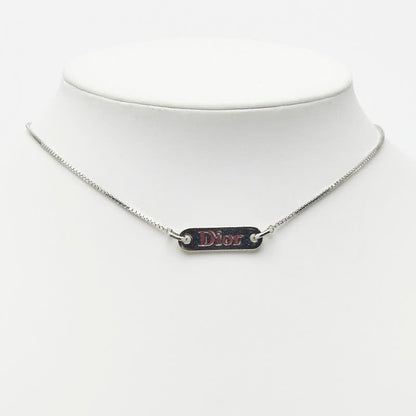 Dior Logo Plate Chain Pendant Neck Cles Silver Metal — view 7