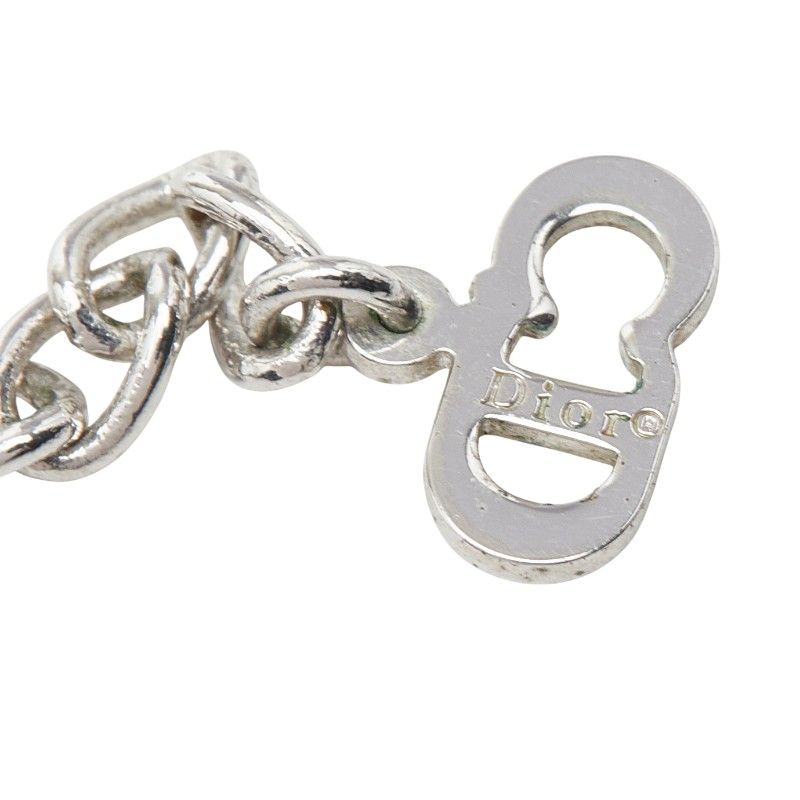 Dior Logo Plate Chain Pendant Neck Cles Silver Metal — view 6