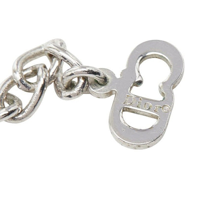 Dior Logo Plate Chain Pendant Neck Cles Silver Metal — view 6