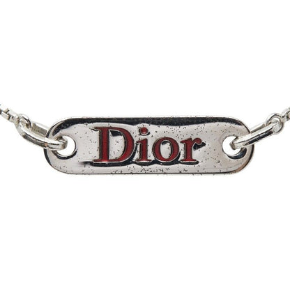 Dior Logo Plate Chain Pendant Neck Cles Silver Metal — view 2