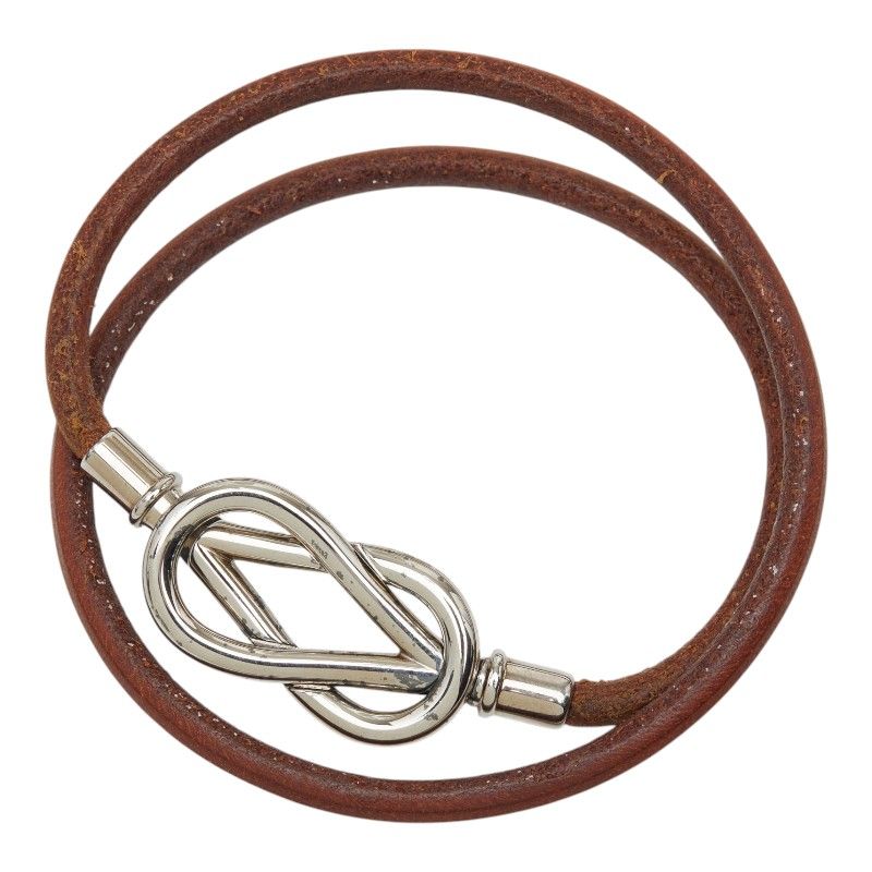 Hermes Atame Choker Bracelet Brown Leather 1-