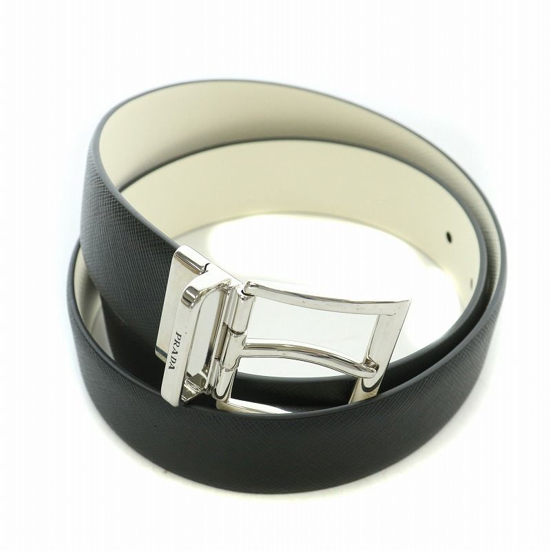 Prada Belt Leather Logo Black BB