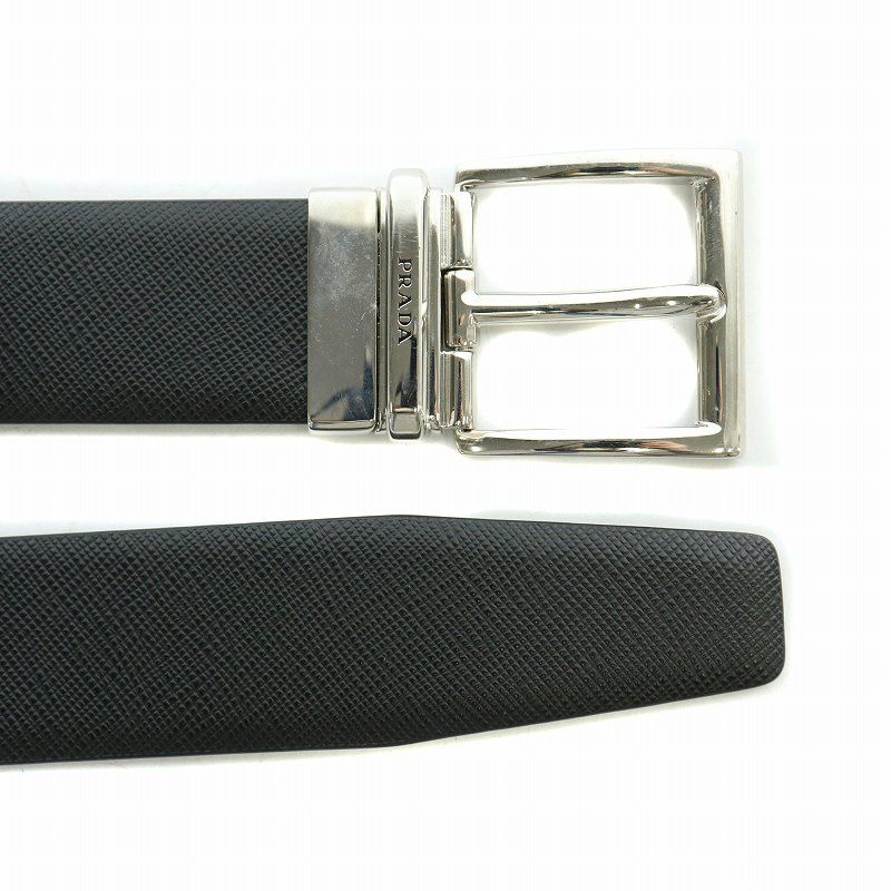 Prada Belt Leather Logo Black BB — view 3