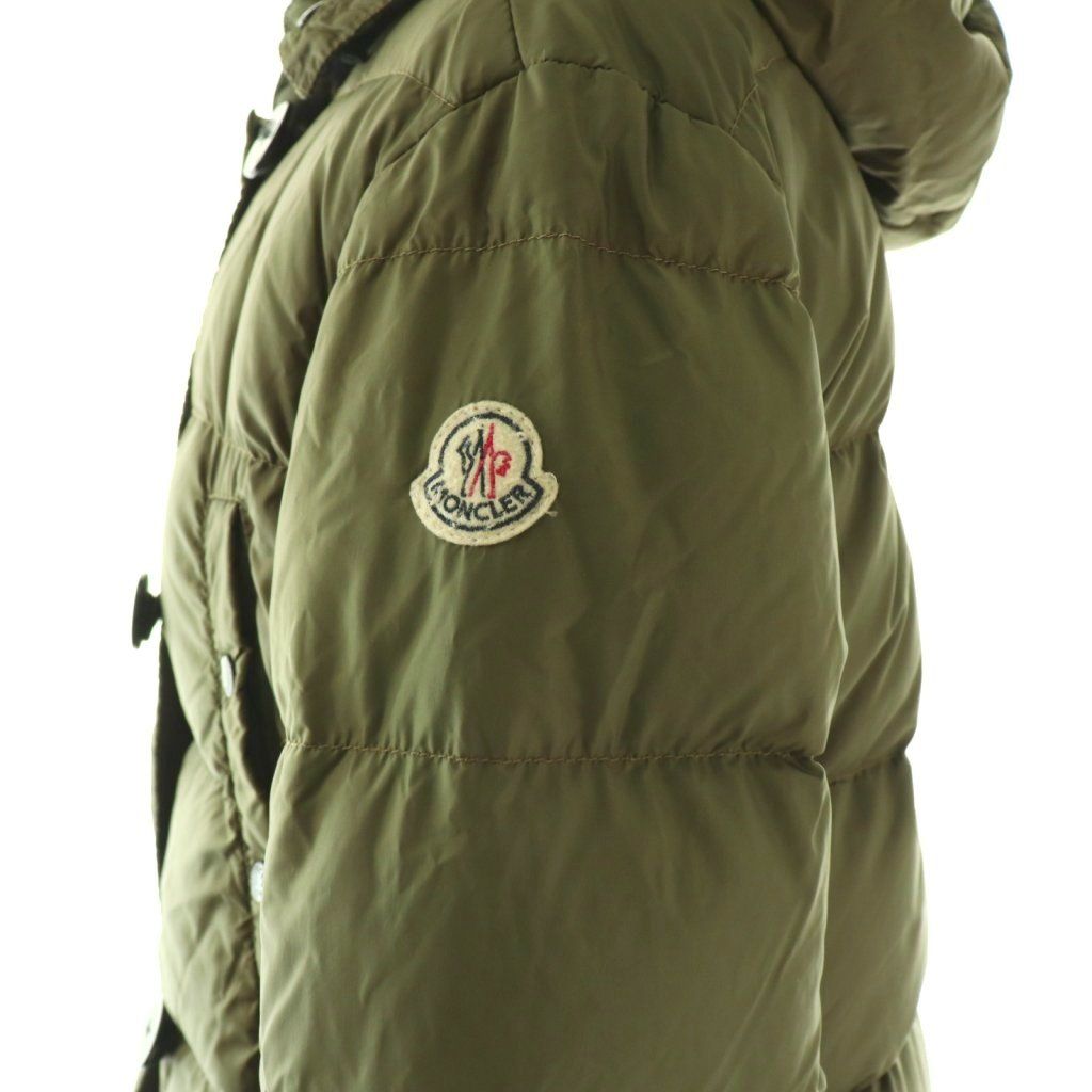 Moncler Messina Down Jacket Coat 0 Khaki — view 6
