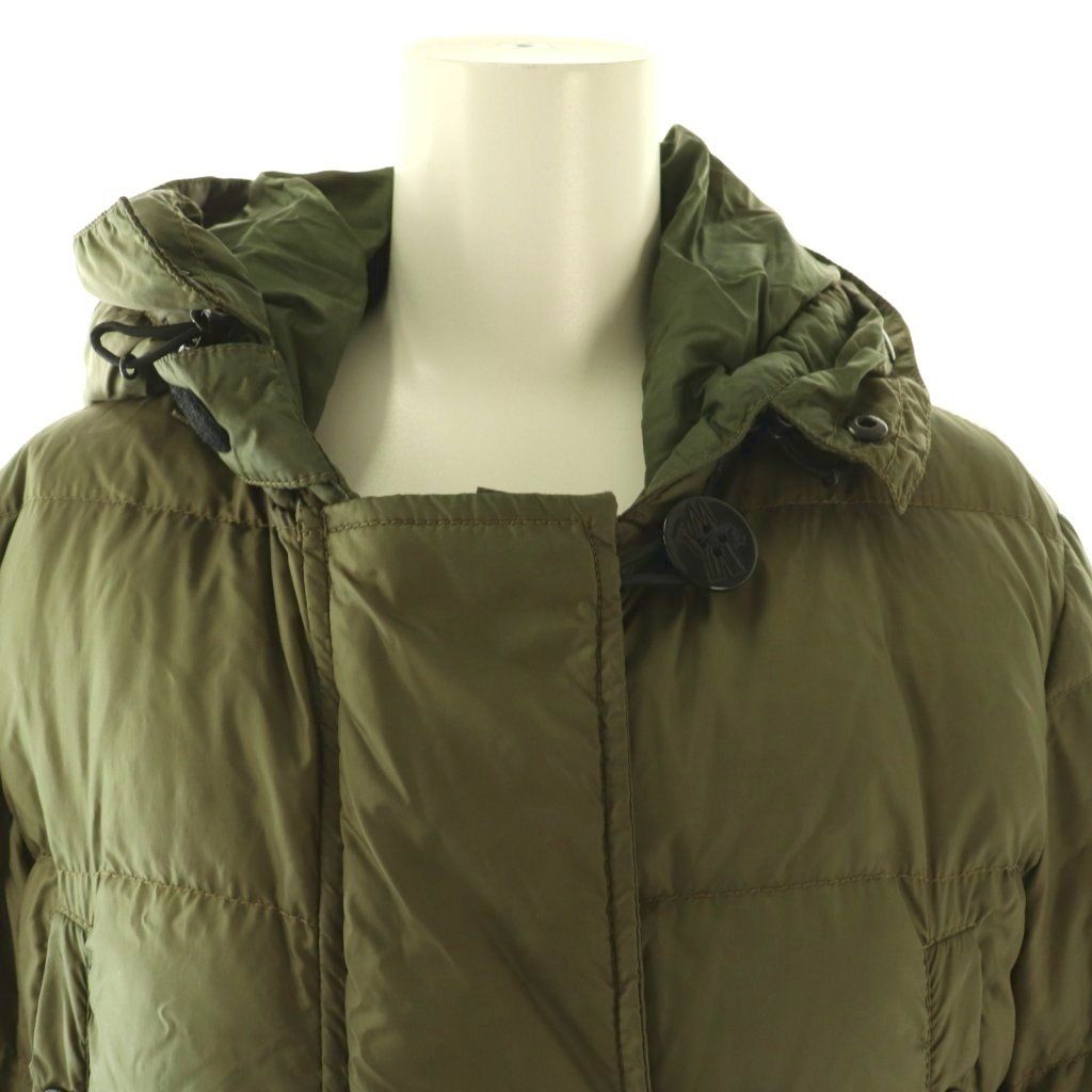 Moncler Messina Down Jacket Coat 0 Khaki — view 5