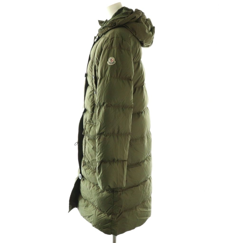 Moncler Messina Down Jacket Coat 0 Khaki — view 3