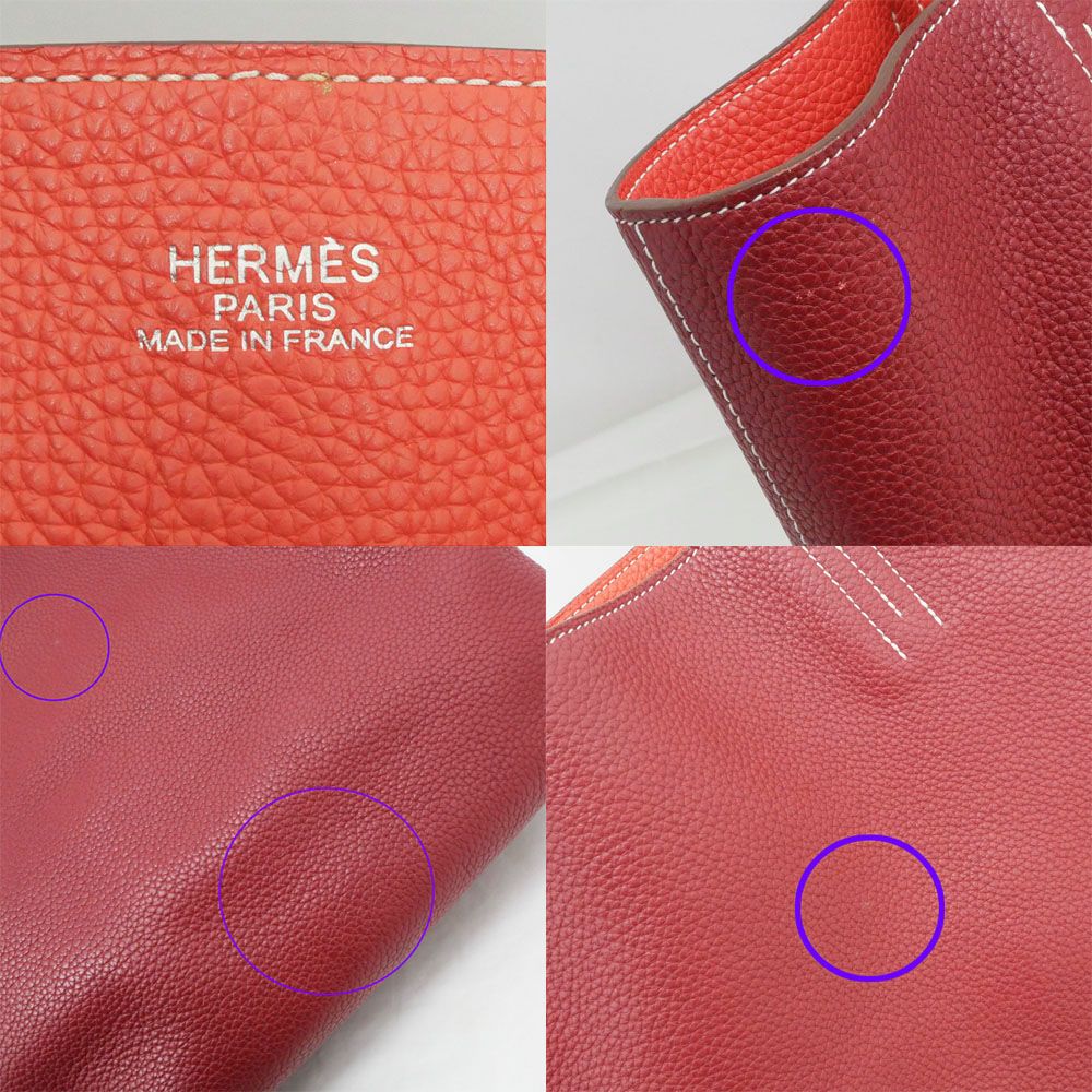 Hermes Double Sens 45 Tote Taurillon Clemence Bougainvillea Ruby — view 6