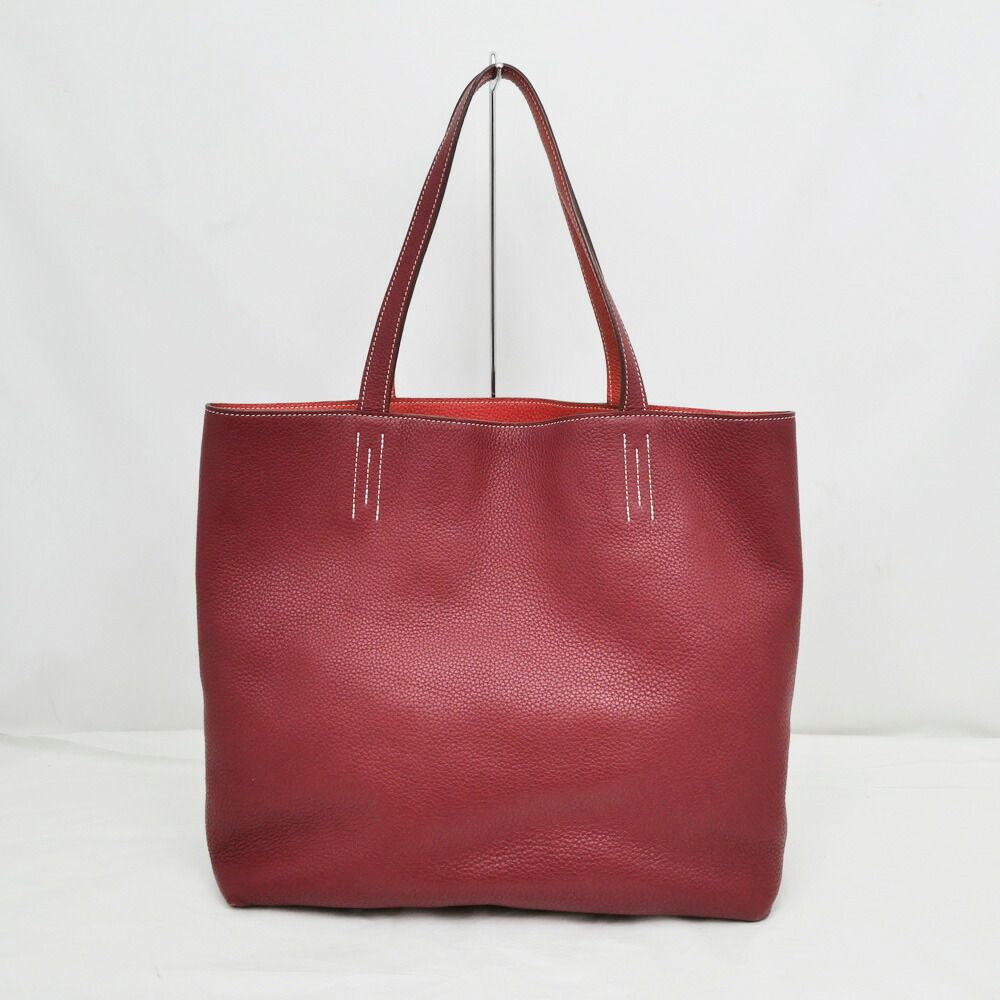 Hermes Double Sens 45 Tote Taurillon Clemence Bougainvillea Ruby — view 2