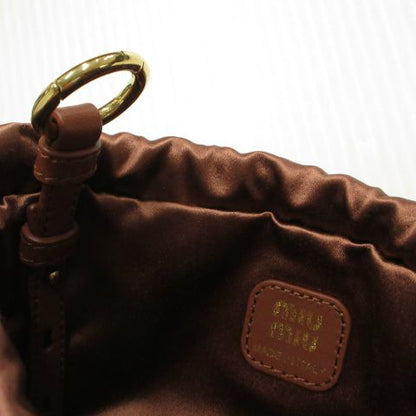 Miu Miu Miu Pouch Drawstring Satin Silk Brown Mini Bag — view 3