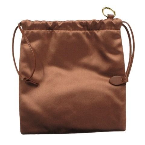 Miu Miu Miu Pouch Drawstring Satin Silk Brown Mini Bag — view 2