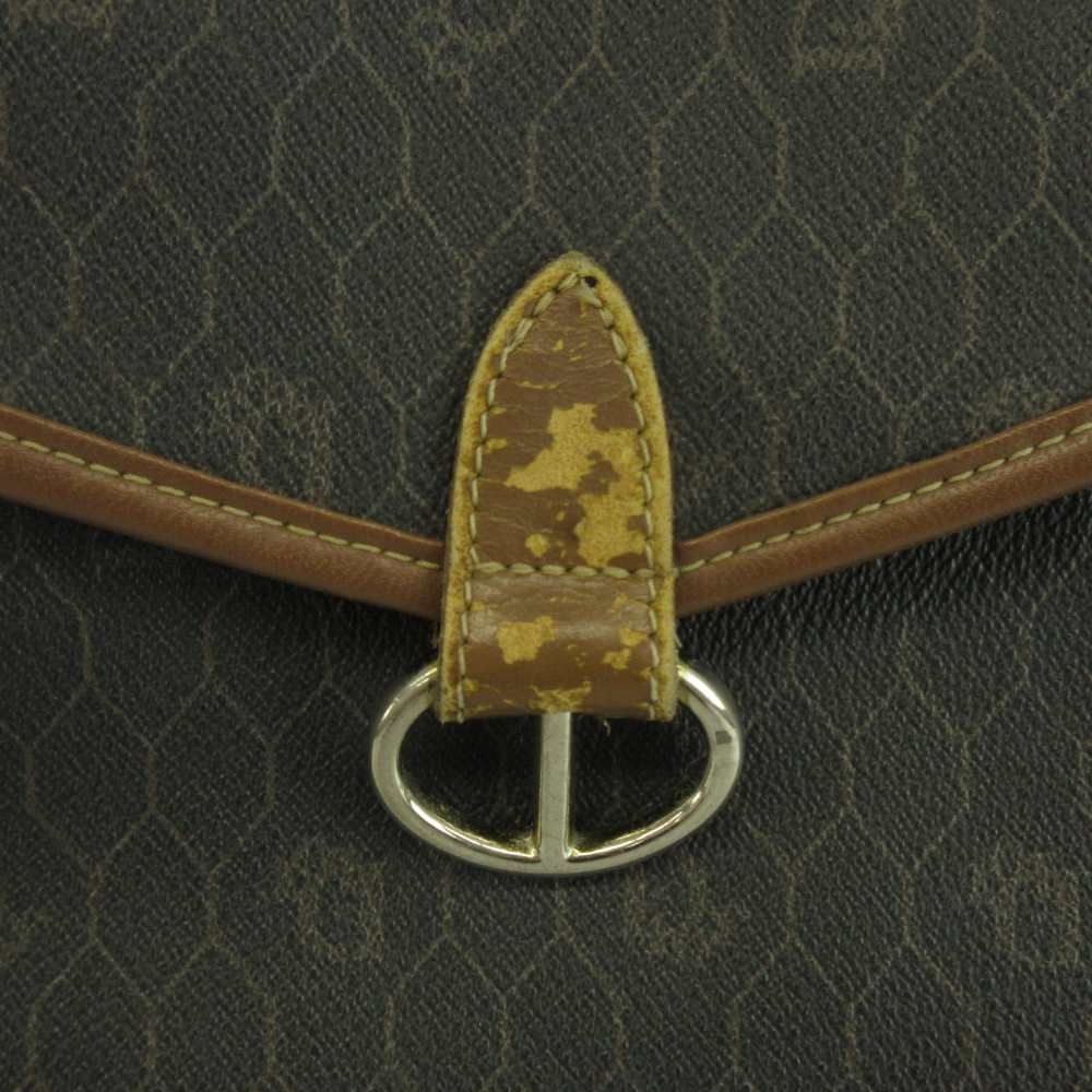 Dior Shoulder Bag Leather Honeycomb Pattern All Over Logo Black Brown — view 7