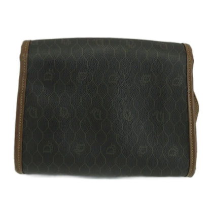 Dior Shoulder Bag Leather Honeycomb Pattern All Over Logo Black Brown — view 2