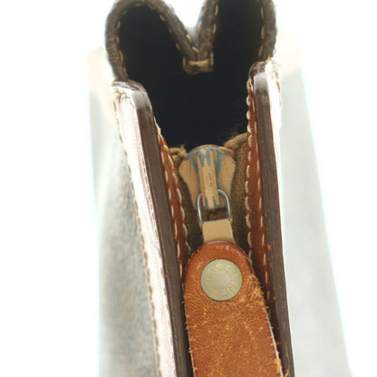 Celine Clutch Leather Macadam Pattern Brown — view 7