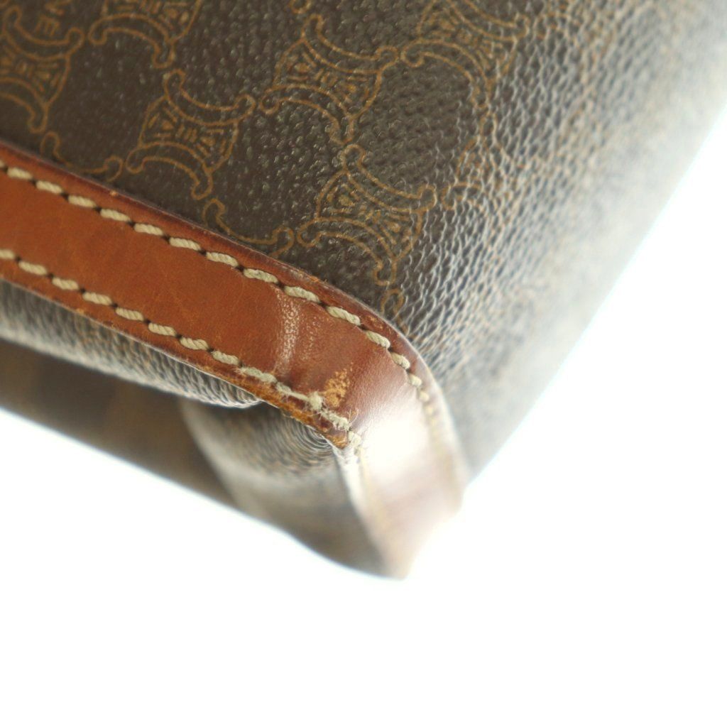 Celine Clutch Leather Macadam Pattern Brown — view 8