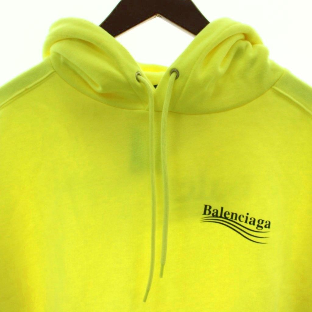 Balenciaga Sweatshirt Pullover Hoodie M Yellow Long Sleeve Brushed Lining — view 3
