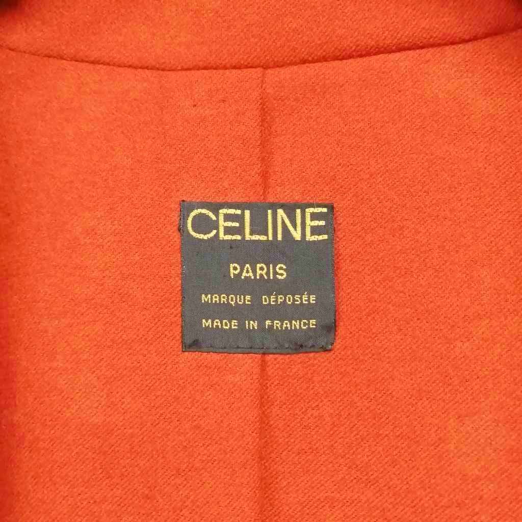 Celine Vintage Caped Trench Coat Overcoat Macadam Leather Button Black Brown — view 8