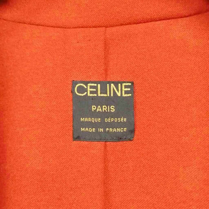 Celine Vintage Caped Trench Coat Overcoat Macadam Leather Button Black Brown — view 8