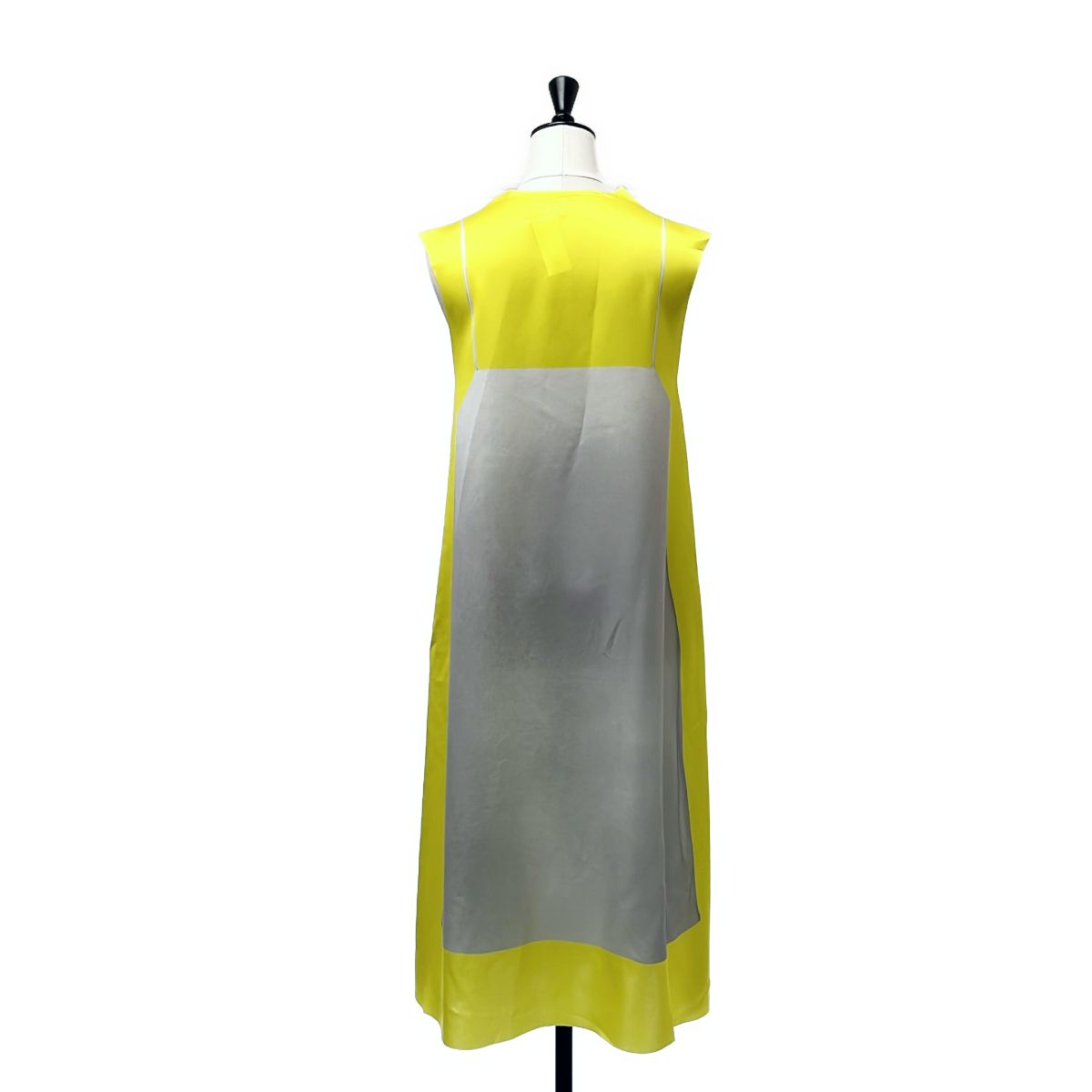 Loewe Camisole Print Satin Dress 34 Gray Yellow — view 4