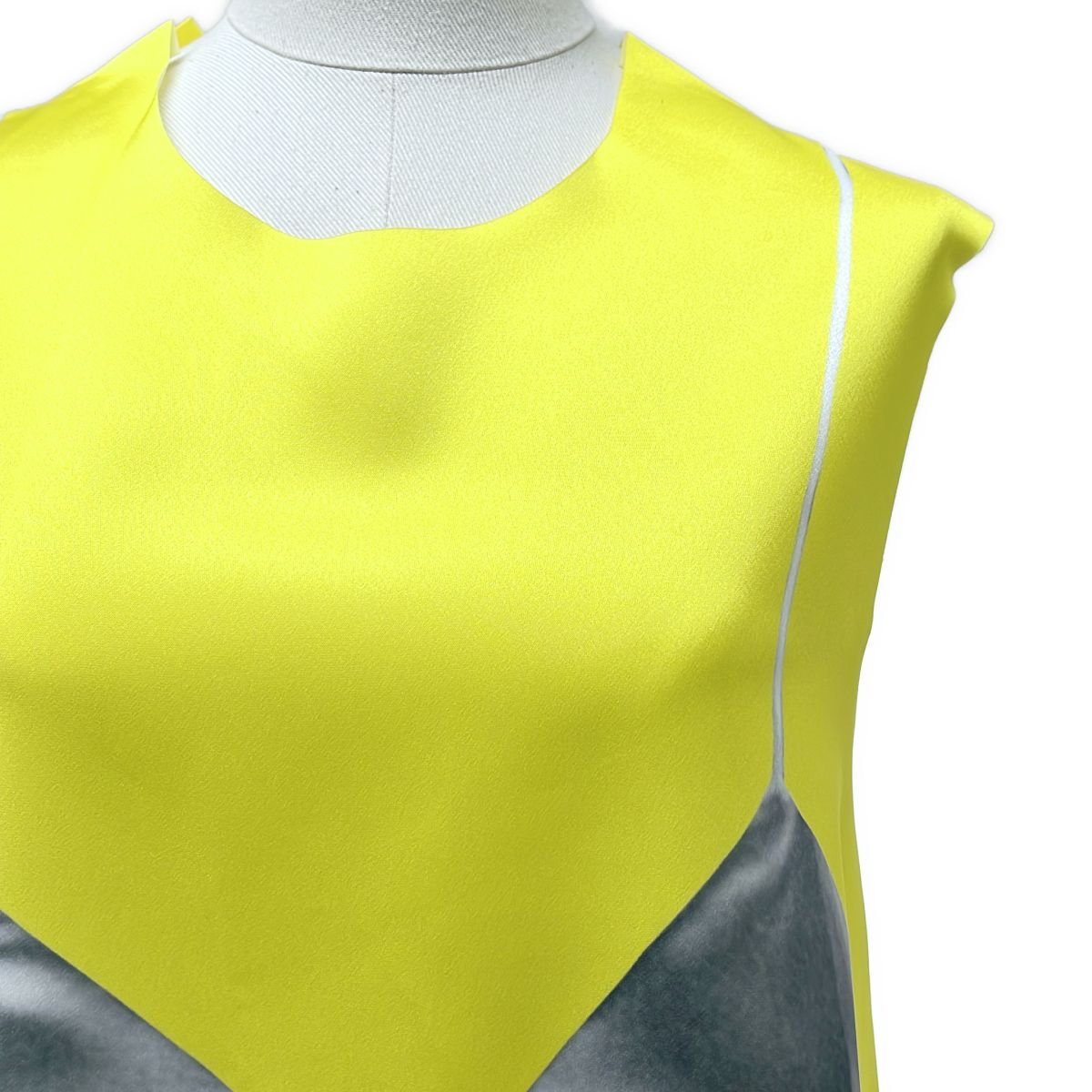 Loewe Camisole Print Satin Dress 34 Gray Yellow — view 2