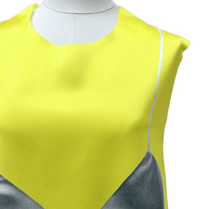 Loewe Camisole Print Satin Dress 34 Gray Yellow — view 2