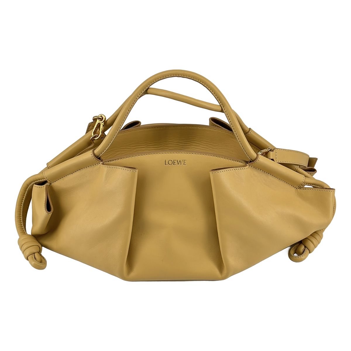 Loewe Leather 2-Way Hand Shoulder Paseo Bag Camel — view 3