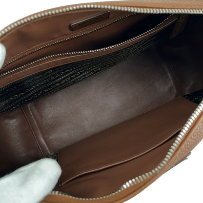 Prada Vitello Daino Leather Shoulder Bag Brown — view 4