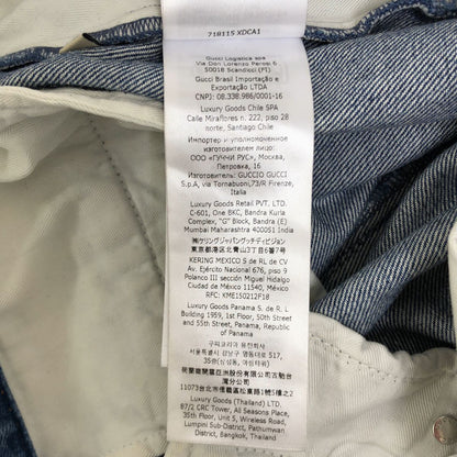 Gucci Distressed Logo Patch 2 Tuck Denim Pants 25 Indigo — view 8