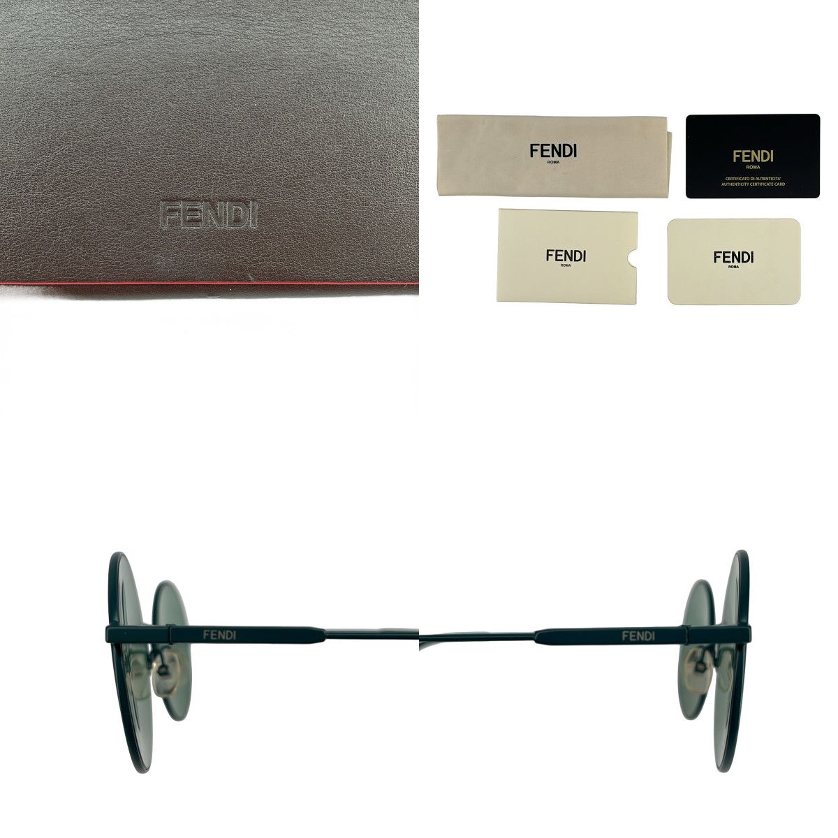 Fendi Round Frame Eyewear Sunglasses 53 22 Green — view 9
