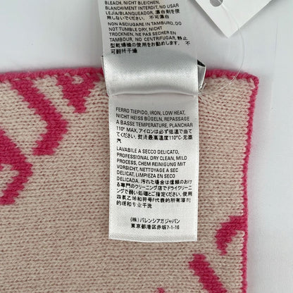 Balenciaga Wool All Logo Scarf Shawl Pink White — view 5