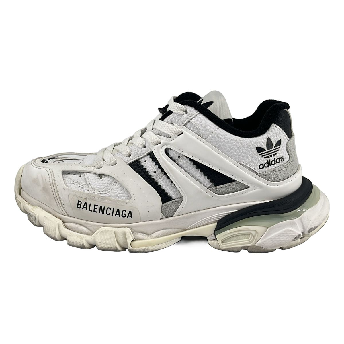 Balenciaga Adidas Tripre S Triple S Mesh Leather Sneakers Black White — view 2