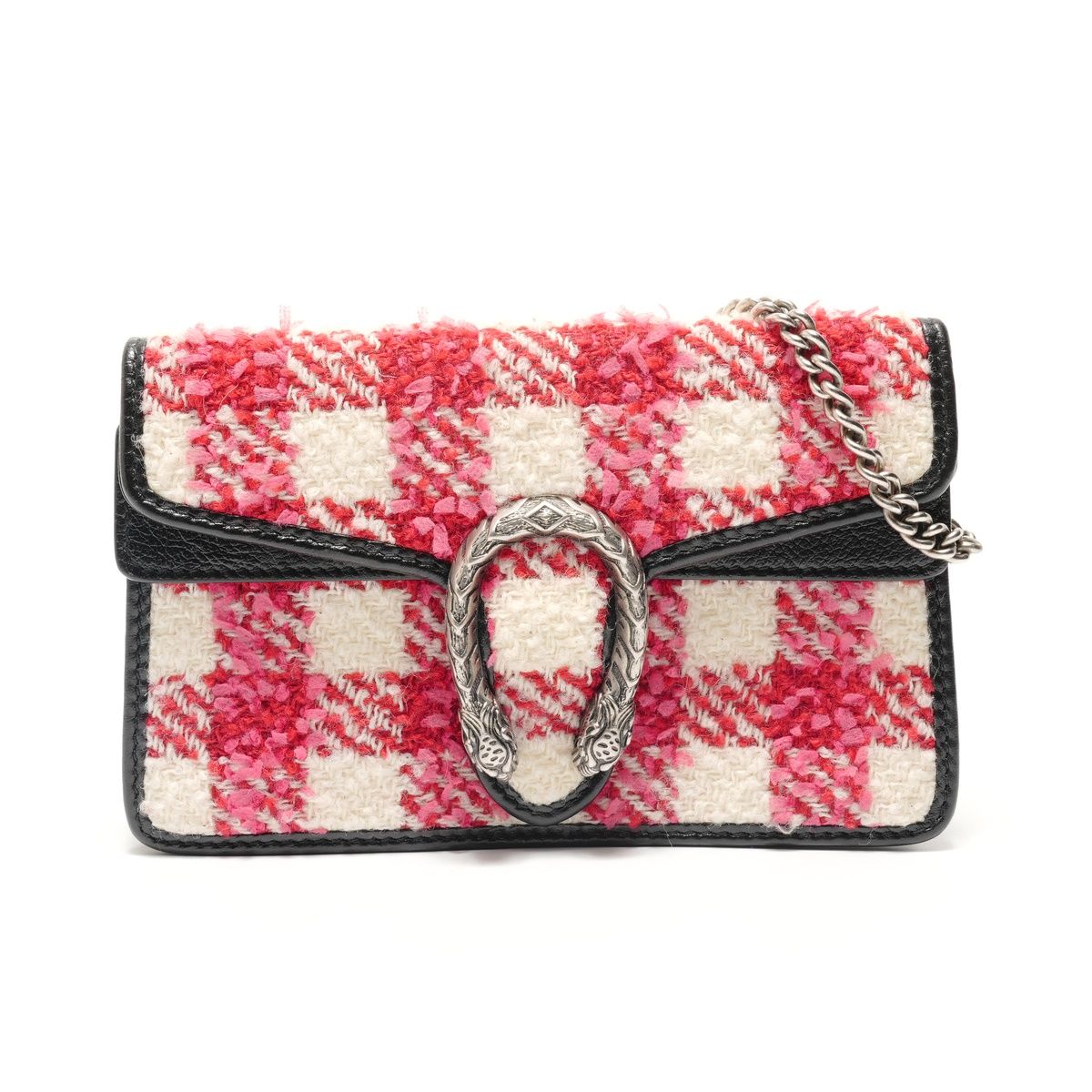 Gucci Shoulder Bag Dionysus GG Tweed Silver