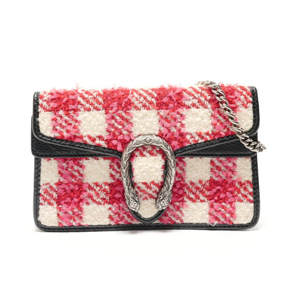 Gucci Shoulder Bag Dionysus GG Tweed Silver