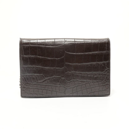 Saint Laurent Yves Shoulder Bag Chain Wallet Croco — view 2