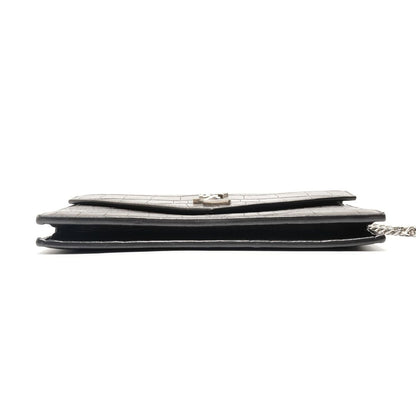 Saint Laurent Yves Shoulder Bag Chain Wallet Croco — view 7