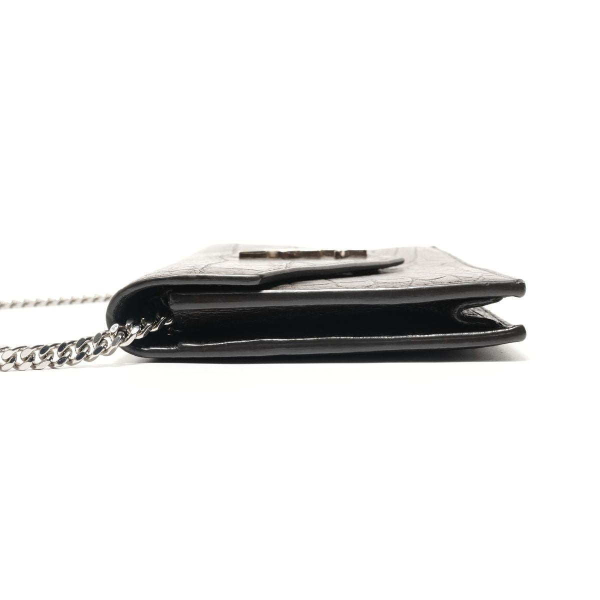 Saint Laurent Yves Shoulder Bag Chain Wallet Croco — view 3