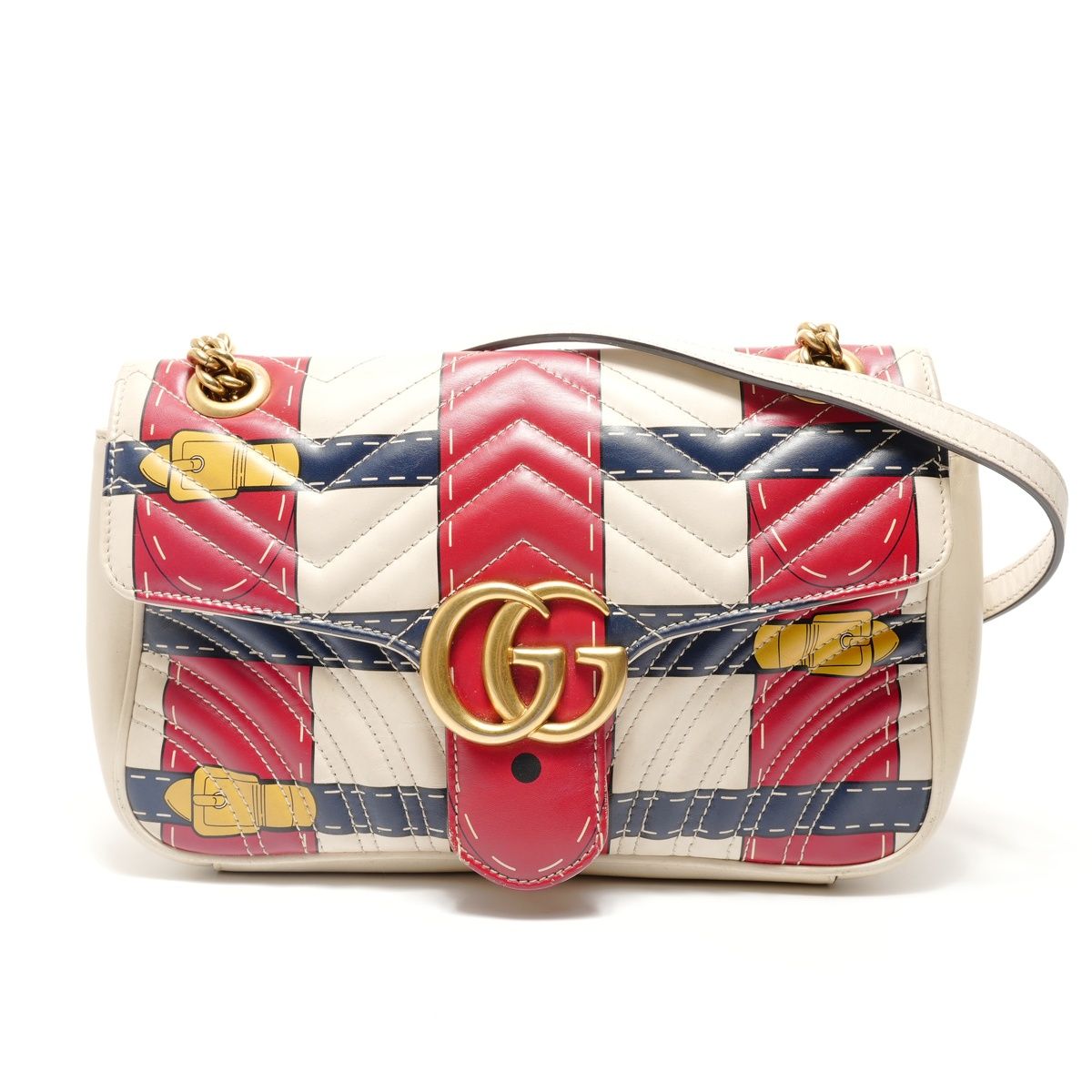 Gucci Shoulder Bag GG Marmont Belt Print