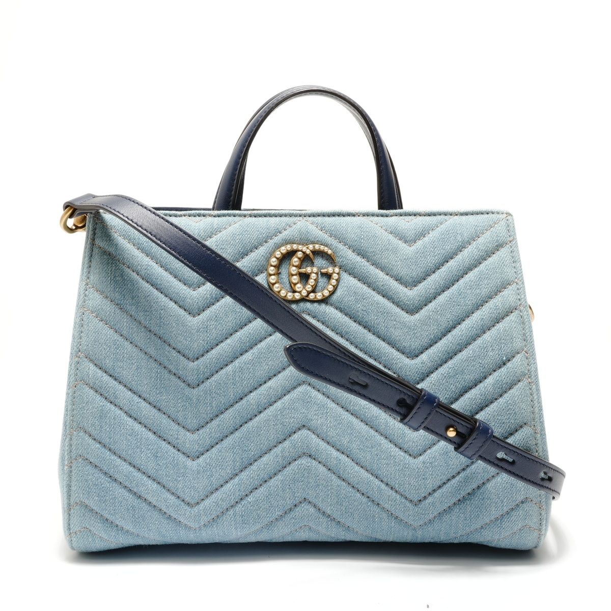 Gucci Shoulder Bag GG Marmont 2-Way Denim