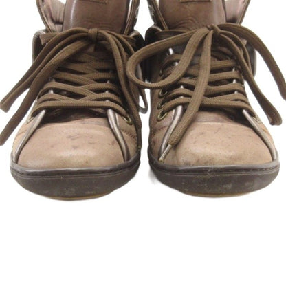 Louis Vuitton Line Monogram Sneakers High Cut Leather Brown — view 4
