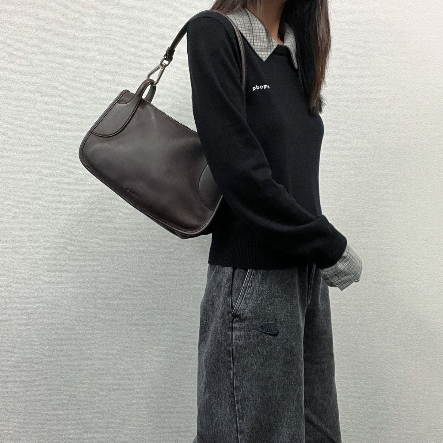 Prada Shoulder Bag Brown Leather Vintage