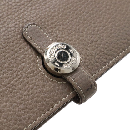 Hermes Dogon Rectoverso Long Bifold Wallet Togo Leather Etoupe Gray Silver — view 5