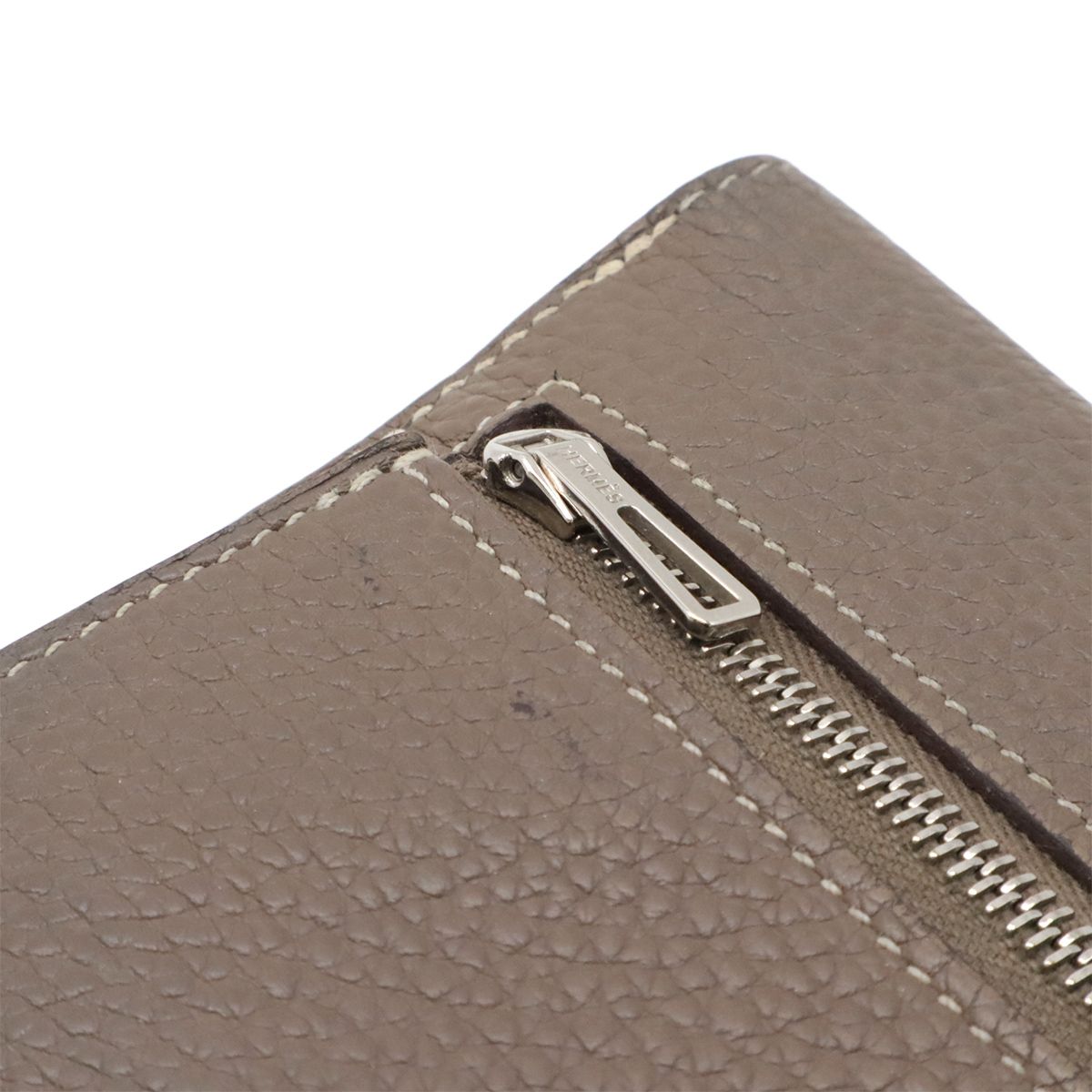 Hermes Dogon Rectoverso Long Bifold Wallet Togo Leather Etoupe Gray Silver — view 4