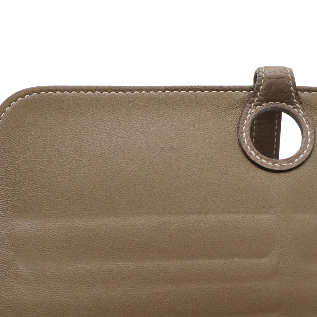Hermes Dogon Rectoverso Long Bifold Wallet Togo Leather Etoupe Gray Silver — view 9