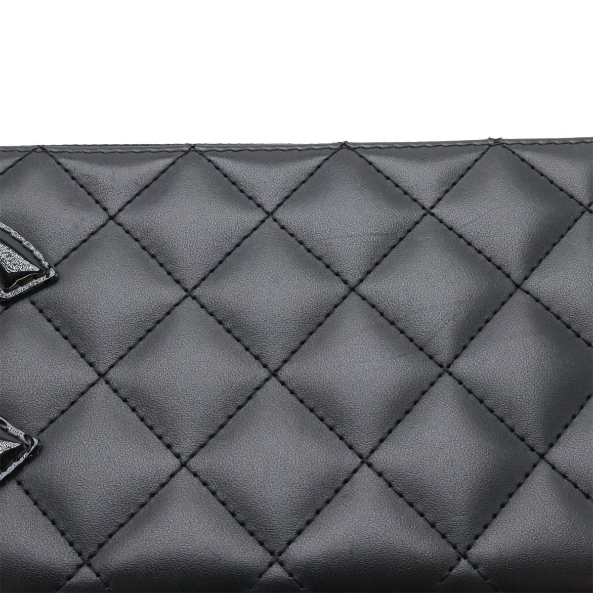 Chanel Cambon Line CC Logo Zip Around Wallet Soft Calf Leather Enamel Black Pink — view 4