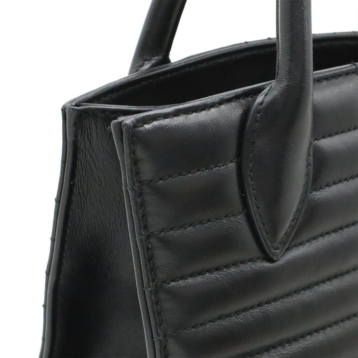 Prada Diagram Handbag Leather Nero Black Gold — view 6